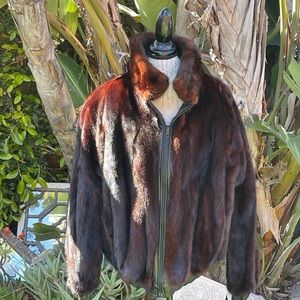 Furs By Mannis Vintage Mink/Leather Reversible Jacket